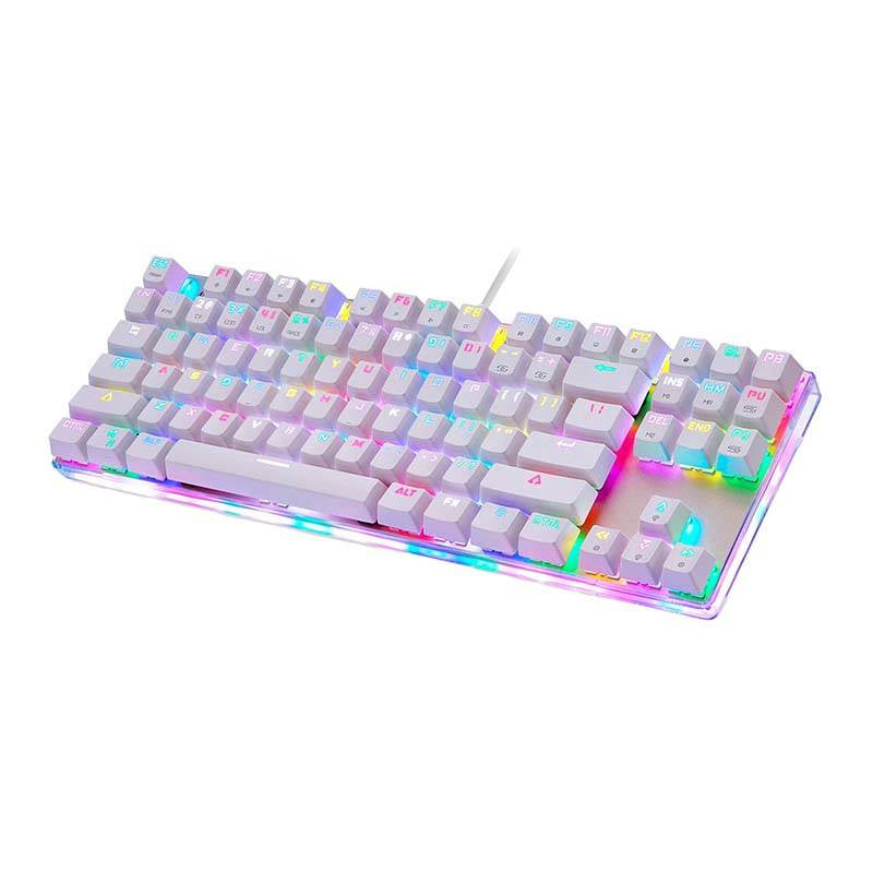 Mekanisk spil-tastatur Motospeed K87S RGB (hvid)