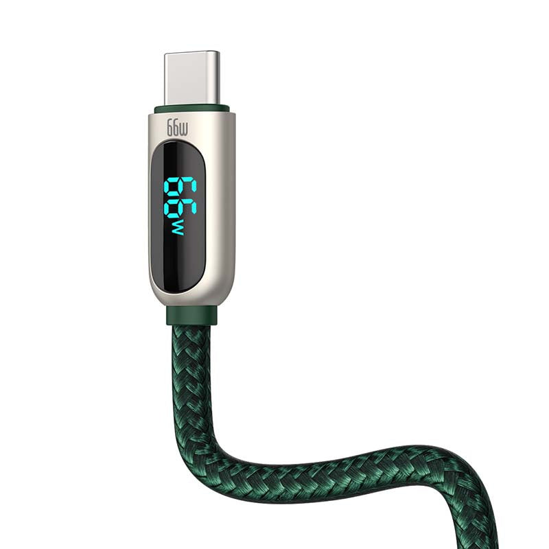 Baseus Display Cable USB til Type-C, 66W, 1m (grøn)