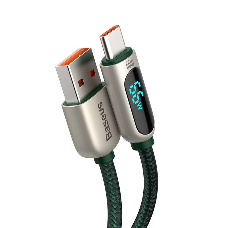 Baseus Display Cable USB til Type-C, 66W, 1m (grøn)