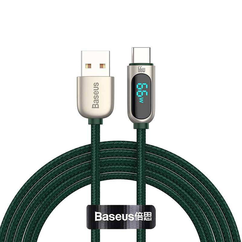 Baseus Display Cable USB til Type-C, 66W, 1m (grøn)