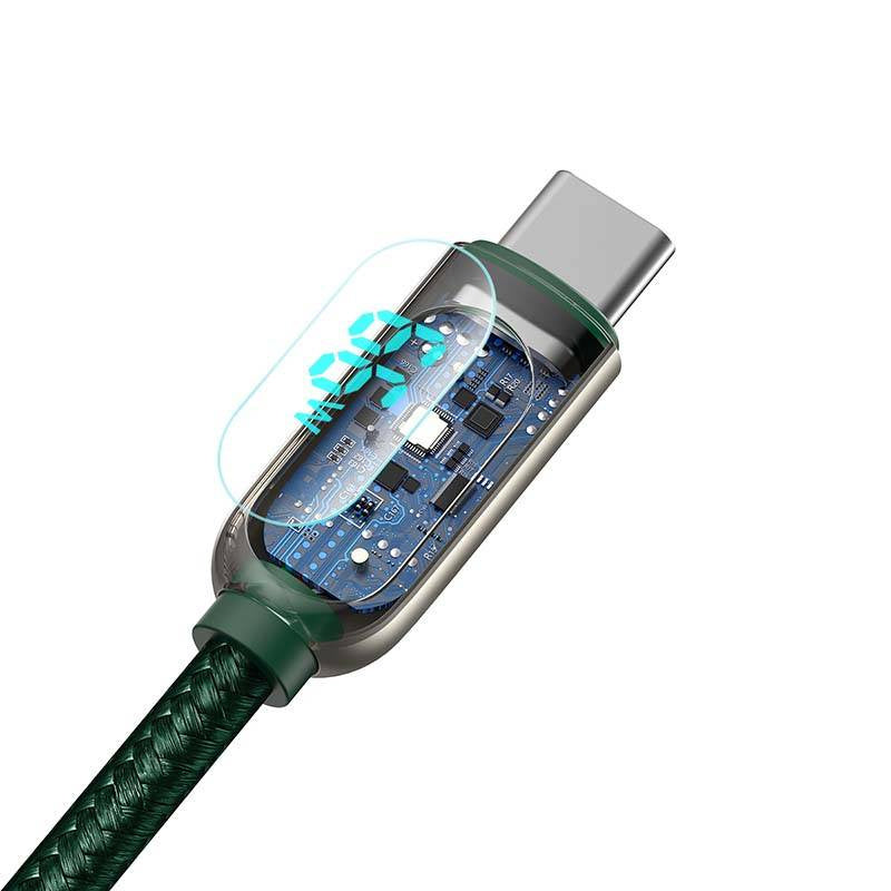 Baseus Display Cable USB til Type-C, 66W, 1m (grøn)