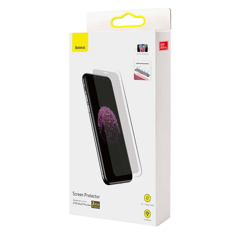 Baseus 0,3 mm skærmbeskytter (2pcs pakke) til iPhone XS Max / 11 Pro Max 6,5 tommer