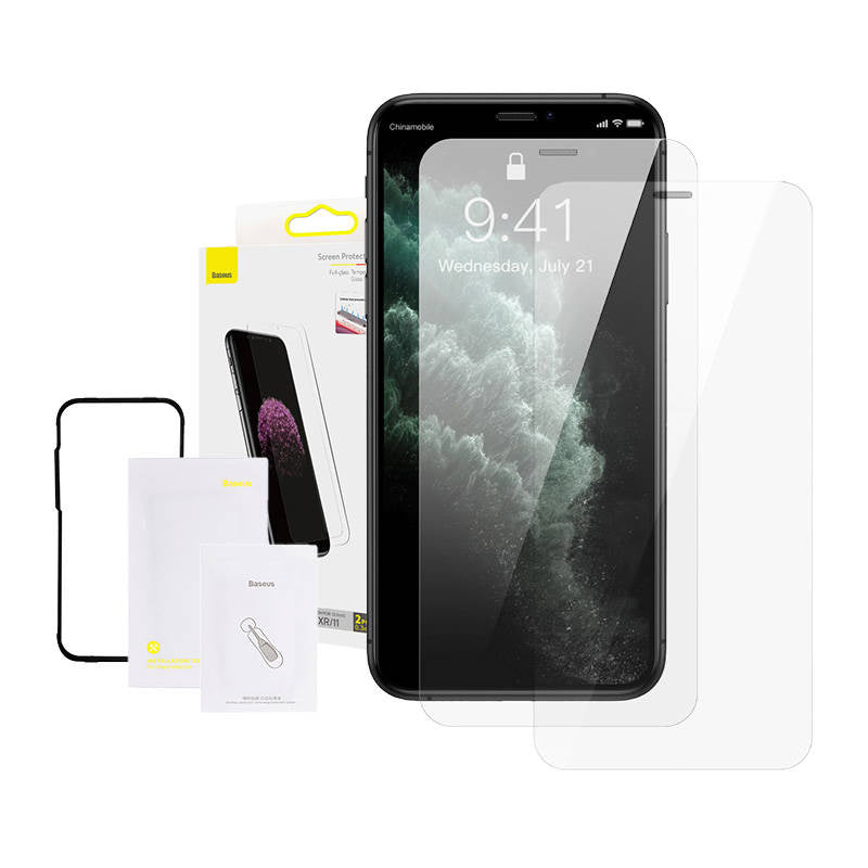 Baseus 0.3mm Full-glass tempereret glas Film ((2pcs pakke) for iPhone XR / 11 6,1 tommer