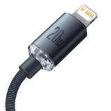Baseus Crystal kabel USB-C til Lightning, 20W, PD, 1,2 m (sort)