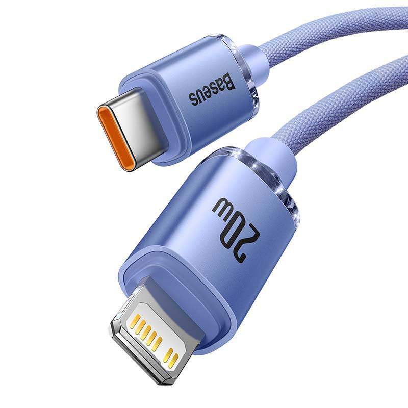 Baseus Crystal kabel USB-C til Lightning, 20W, PD, 2m (violet)
