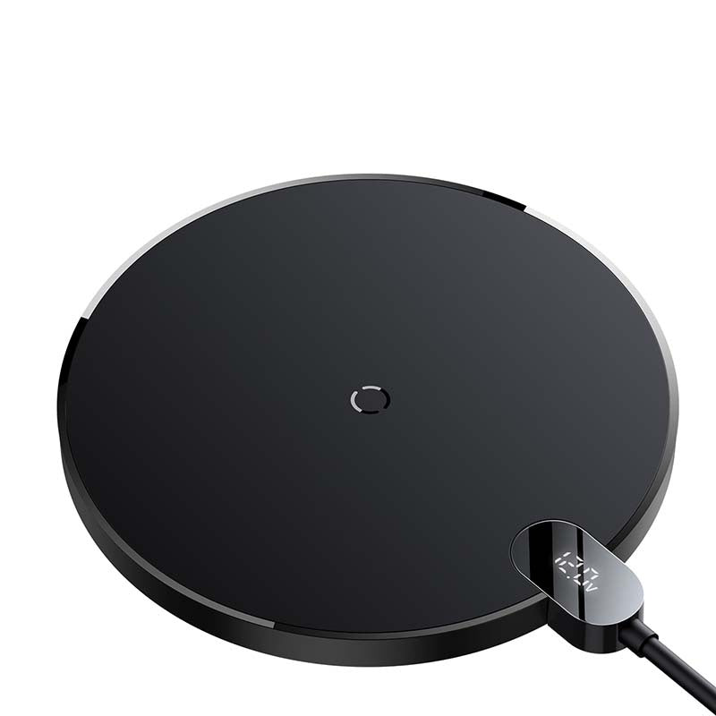 Induktiv trådløs oplader Baseus Digital LED 15W (sort)