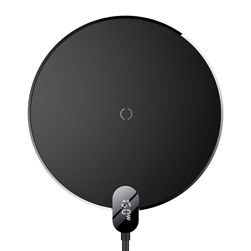 Induktiv trådløs oplader Baseus Digital LED 15W (sort)