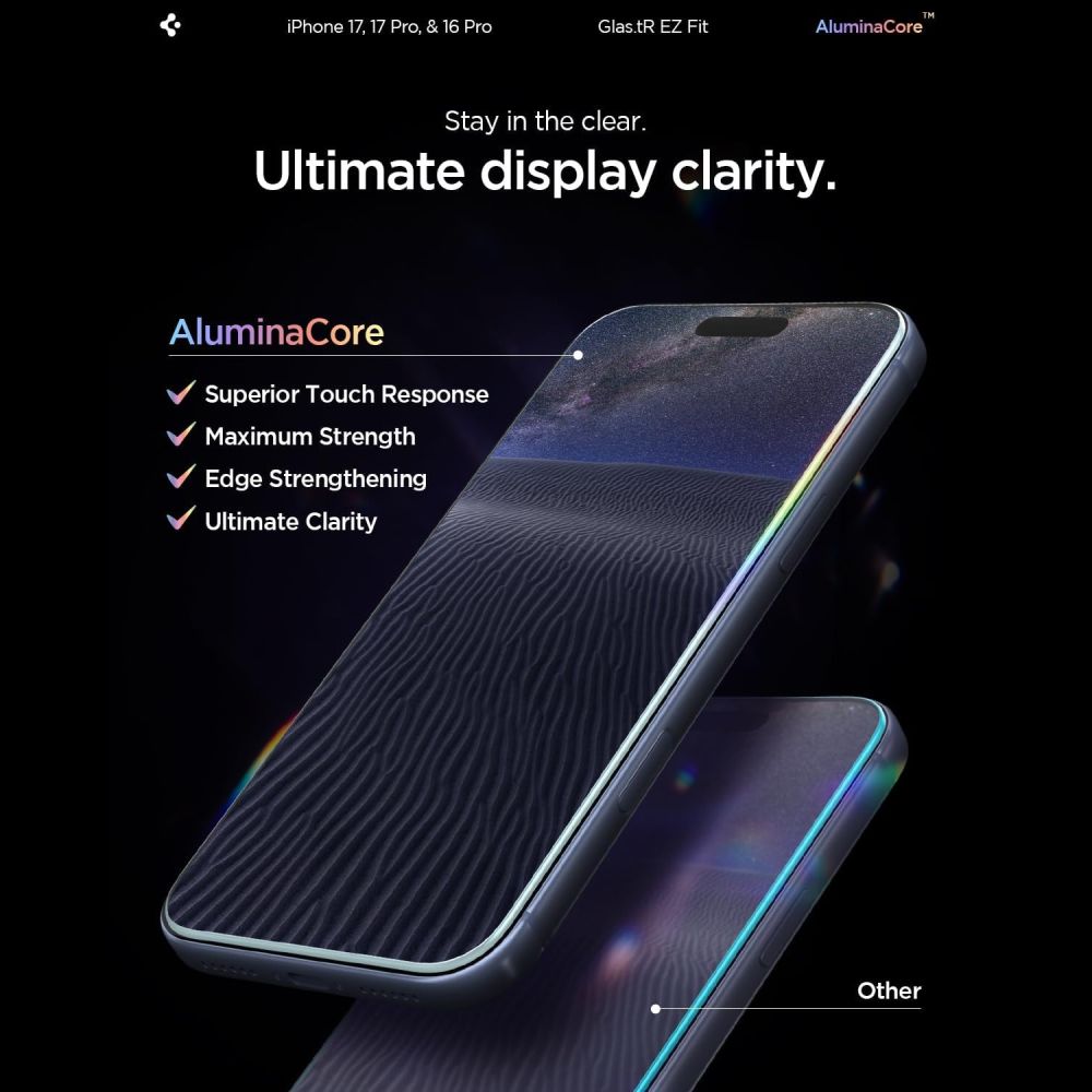 Hærdet Glas Spigen Glas.Tr ”Ez Fit Ac” 2 Pack Iphone 16 Pro / 17 / 17 Pro / 18 Pro Clear