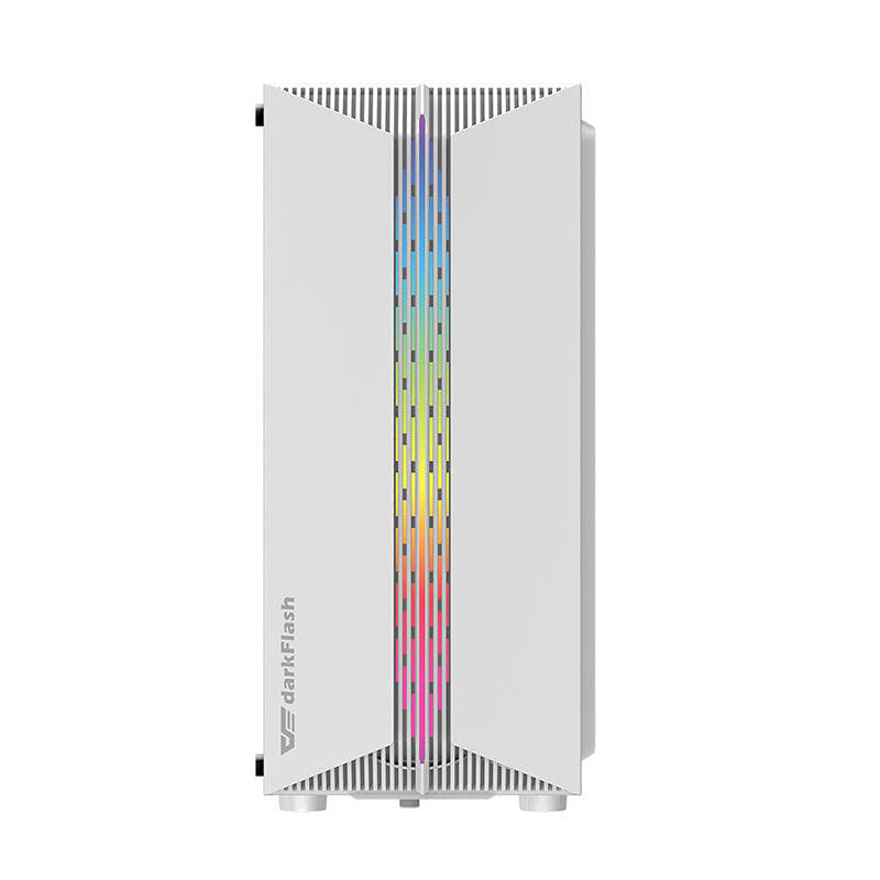 Darkflash DK151 LED-computerhylster (hvid) + 3 RGB-ventilatorer