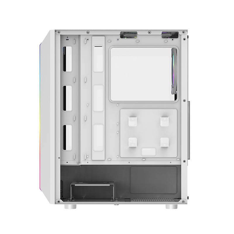 Darkflash DK151 LED-computerhylster (hvid) + 3 RGB-ventilatorer