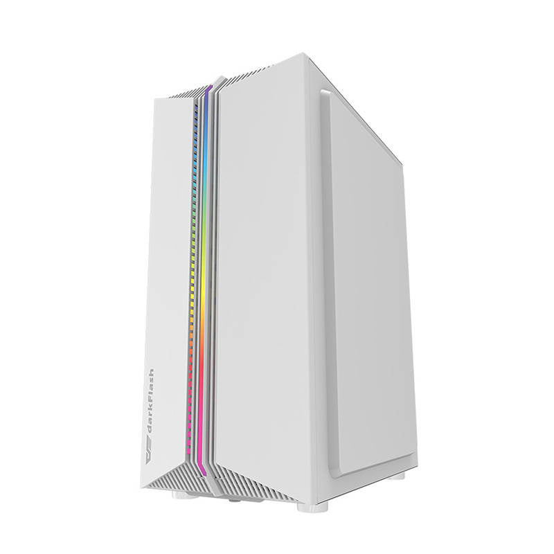 Darkflash DK151 LED-computerhylster (hvid) + 3 RGB-ventilatorer