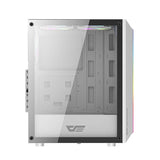 Darkflash DK151 LED-computerhylster (hvid) + 3 RGB-ventilatorer
