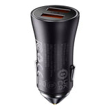 Baseus Golden Contactor Max biloplader, 2x USB, 60W (grå)