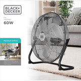 Black+Decker Floor Fan 60 W Black