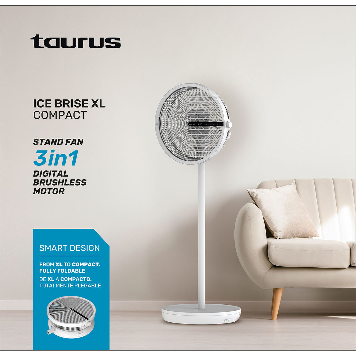 Taurus Pedistal Fan Ice Brise Xl Compact Rechargeable