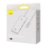 Baseus Lite Series Hub 4in1 USB-C til 4x USB 3.0 + USB-C, 1m (Sort)