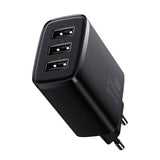 Baseus kompakte hurtigoplader, 3x USB, 17W (sort)