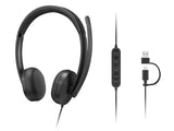 Lenovo VoIP Headset 5000 Ledningsført Kontor/Callcenter USB Type-C Sort
