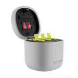 3-slot vandtæt oplader Telesin Allin boks til GoPro Hero 9 / Hero 10 / Hero 11 / Hero 12 + 3 batterier (GP-BTR-906-GY-B)