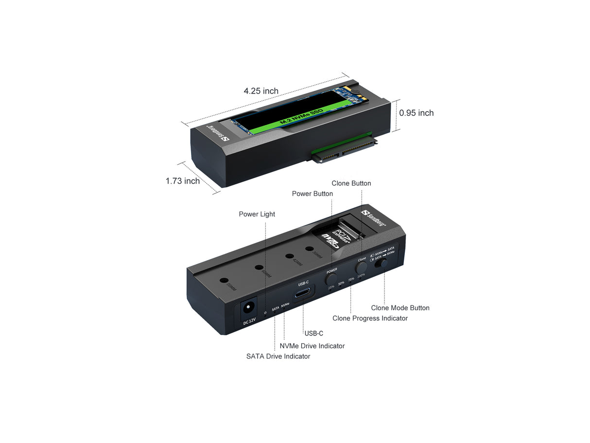 Sandberg USB-3 Cloner+Dock M2+NVMe+SATA