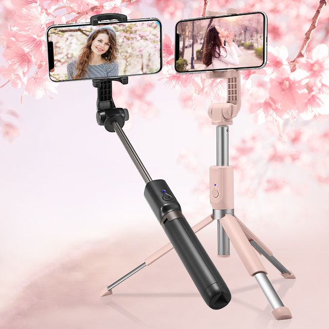 Spigen S540 W Bluetooth Selfie Stick Stativ Sort