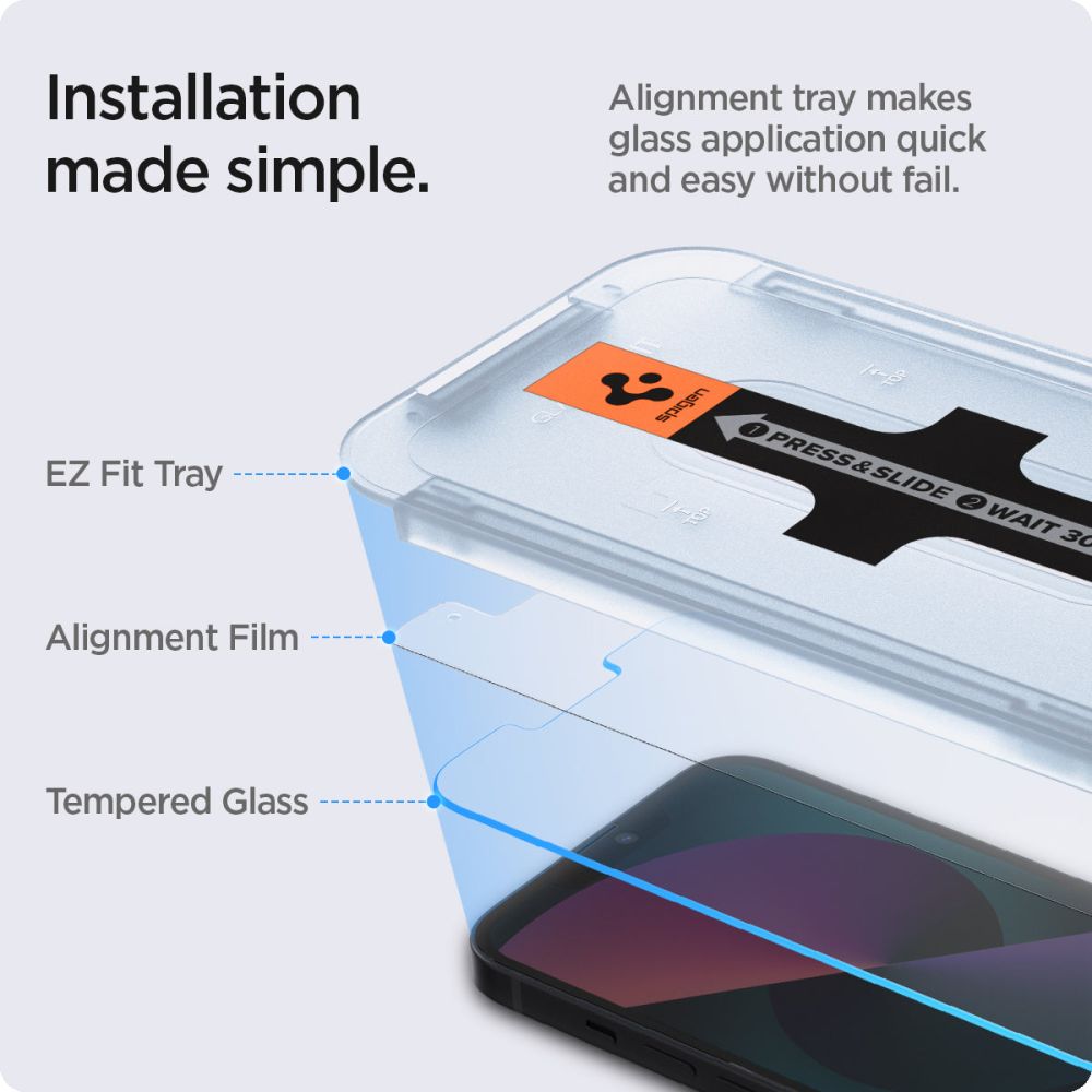 Hærdet Glas Spigen Glas.Tr ”Ez Fit” 2 Pack Iphone 13 / 13 Pro / 14 / 16 E / 17 E Clear