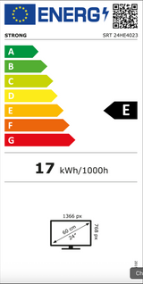 Strong 24" HD Non-smart TV m/12v adapter