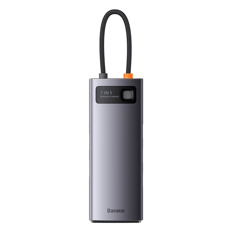 Hub 7in1 Baseus Metal Gleam Series, USB-C til 3x USB 3.0 + HDMI + USB-C PD + VGA + Ethernet RJ45