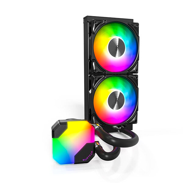 Montech HyperFlow ARGB 240 Processor Alt-i-en væskekøler 12 cm Sort 1 stk