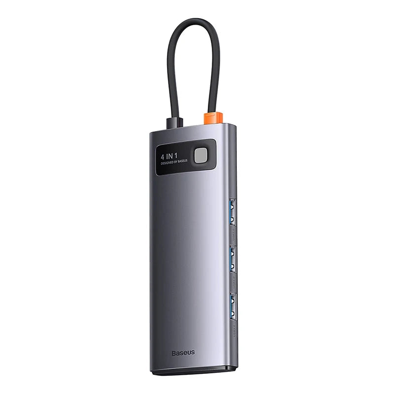 Hub 4in1 Baseus Metal Gleam Series, USB-C til 4x USB 3.0