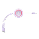 Baseus Bright Mirror 2, 3-i-1-USB 3-i-1-kabel til mikro-USB / USB-C / Lightning 3.5A 1.1m (purpur)