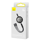 Baseus Bright Mirror 3, USB 3-i-1-kabel til mikro USB / USB-C / Lightning 66W / 2A 1.1m (Sort)