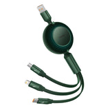 Baseus Bright Mirror 3, USB 3-i-1-kabel til mikro USB / USB-C / Lightning 66W / 2A 1.1m (Grøn)