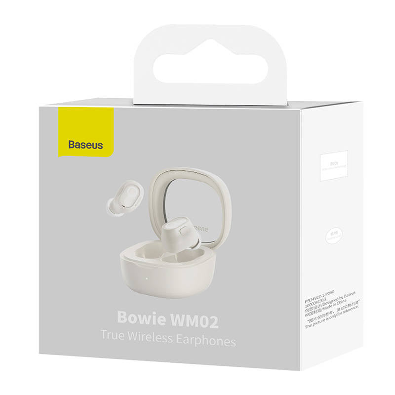 Trådløse hovedtelefoner Baseus Bowie WM02 TWS, Bluetooth 5.0 (hvid)