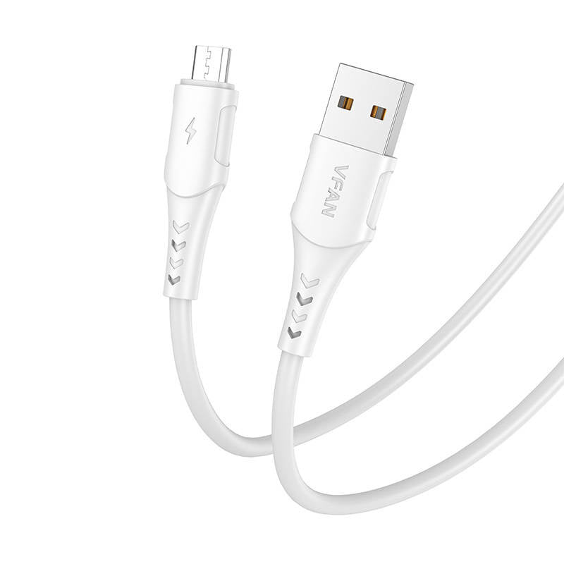 USB til Micro USB-kabel VFAN Colorful X12, 3A, 1m (hvid)