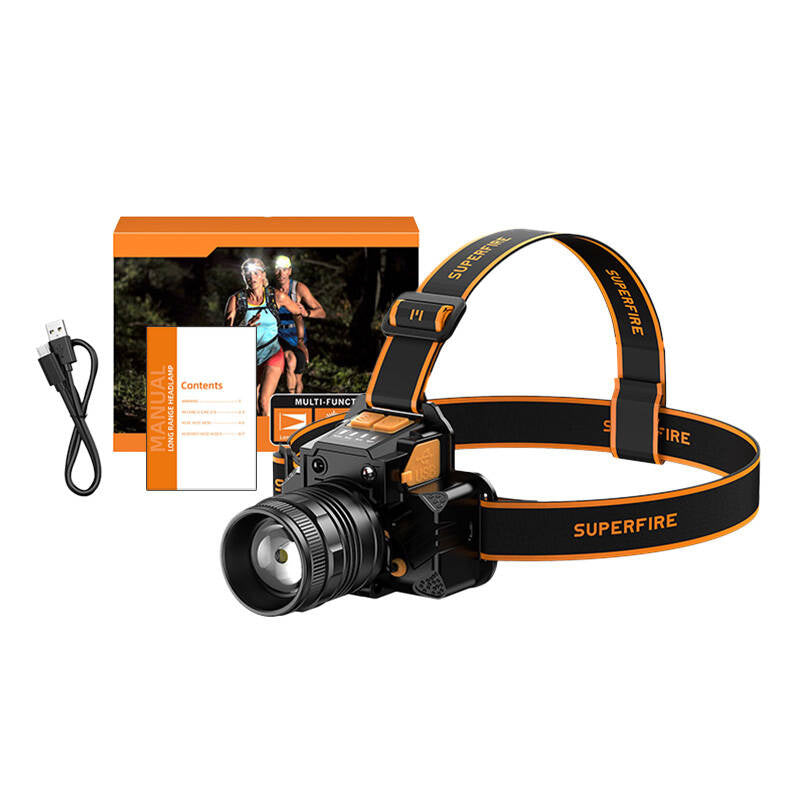Forlygter Superfire HL58, 350lm, USB