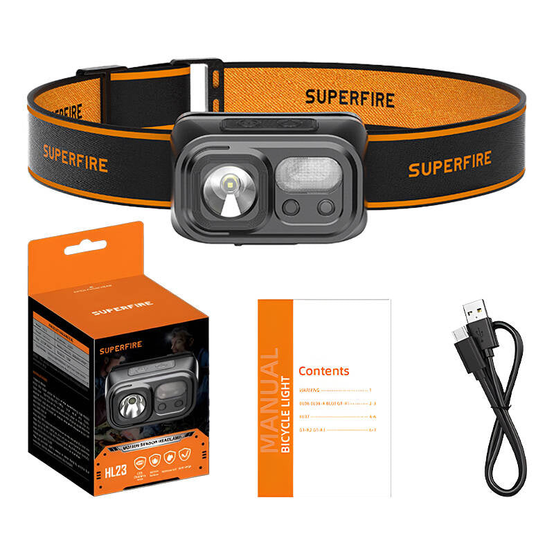 Forlygter Superfire HL23, 220lm, USB-C