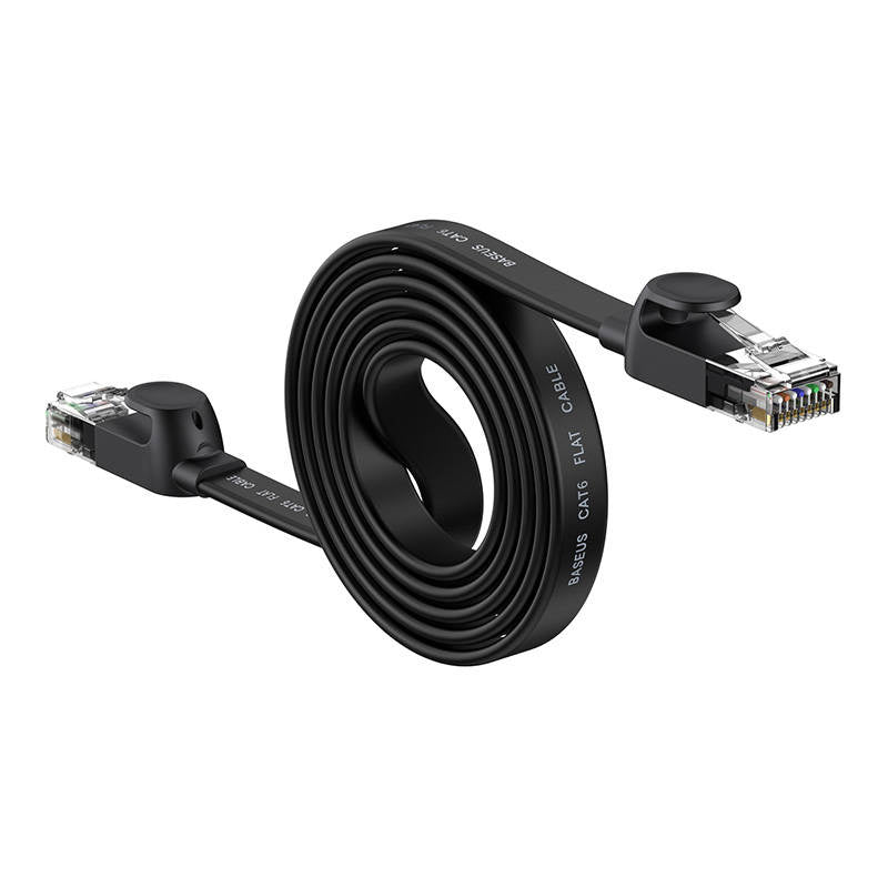 Baseus Ethernet RJ45, 1Gbps, 1,5 m netværkskabel (sort)