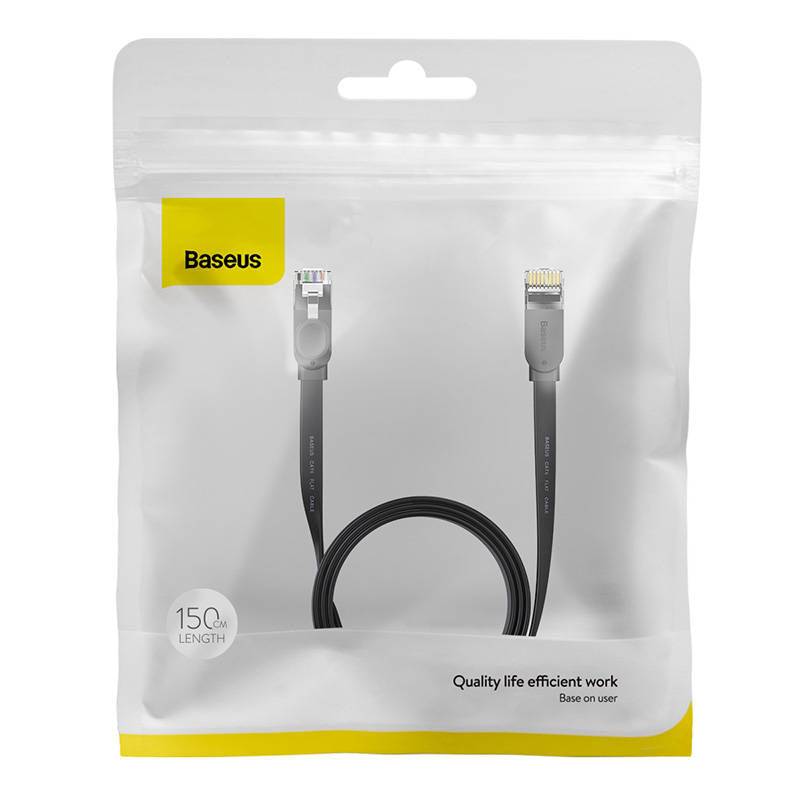 Baseus Ethernet RJ45, 1Gbps, 1,5 m netværkskabel (sort)