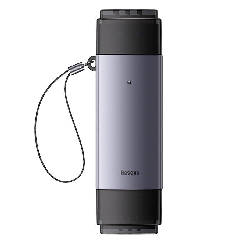 Baseus Lite Series SD/TF-hukommelseskortlæser, USB + USB-C (grå)