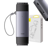 Baseus Lite Series SD/TF-hukommelseskortlæser, USB + USB-C (grå)
