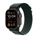 *Apple Watch Ultra 2 GPS + Cellular 49mm Black Titanium Case with Dark Green Alpine Loop - Large