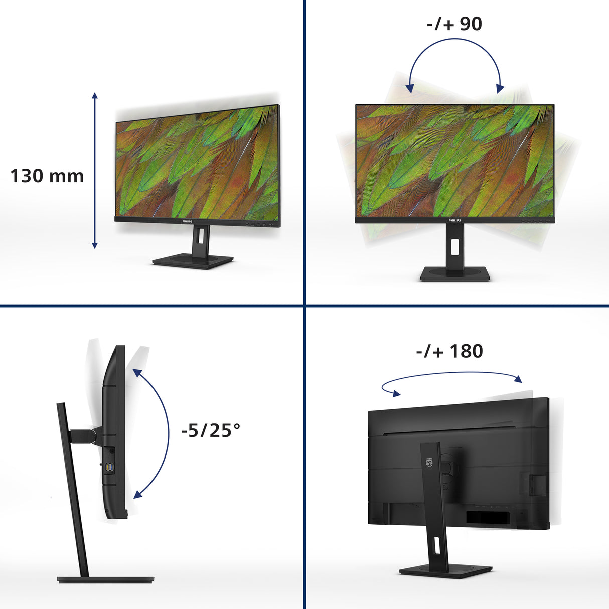 Philips 3000 series 27B1U3900/00 computerskærm 68,6 cm (27") 3840 x 2160 pixel 4K Ultra HD LCD Sort