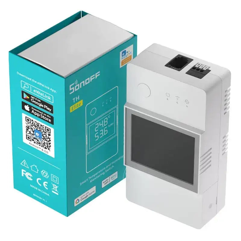 Smart WiFi temperatur og fugtighed overvågning switch Sonoff THR320D TH Elite