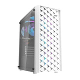 Darkflash DK351 computerkasse (hvid) + 4 RGB-ventilatorer