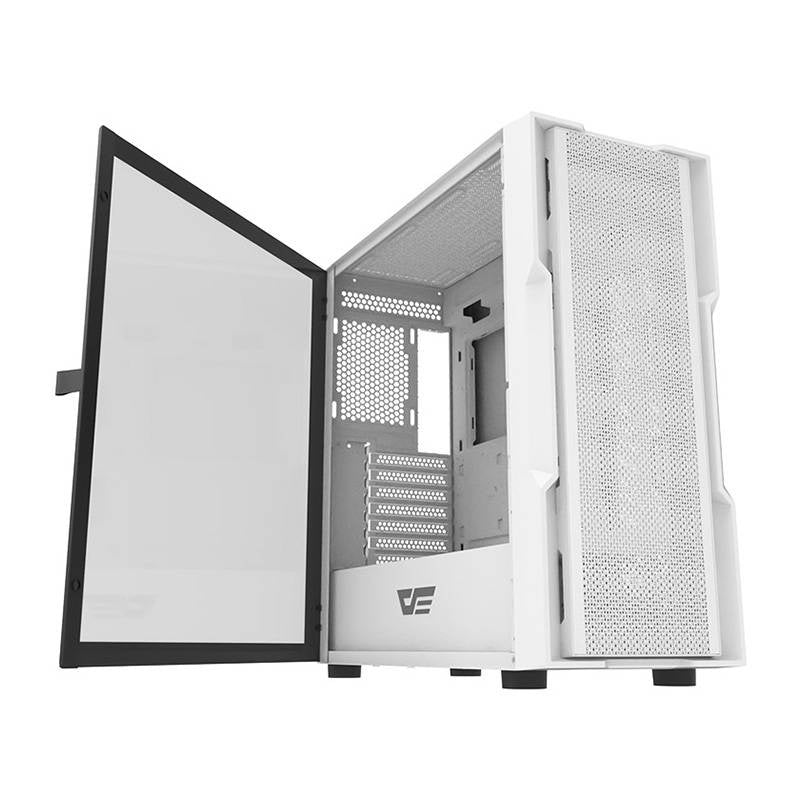Darkflash DK431 computerkasse (hvid) + 4 vifter