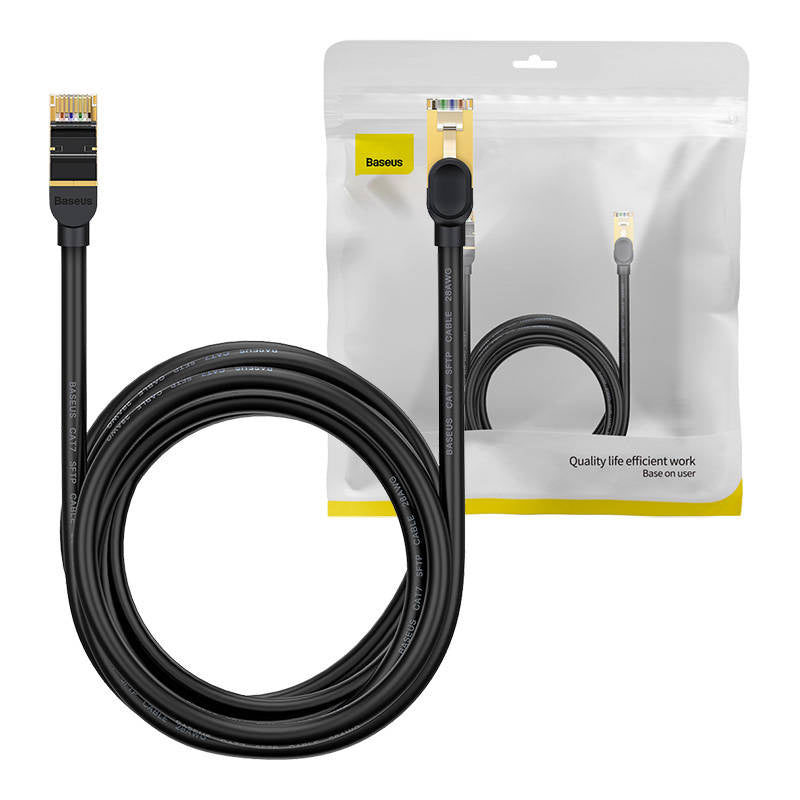 Baseus Ethernet RJ45, 10Gbps, 5m netværkskabel (sort)
