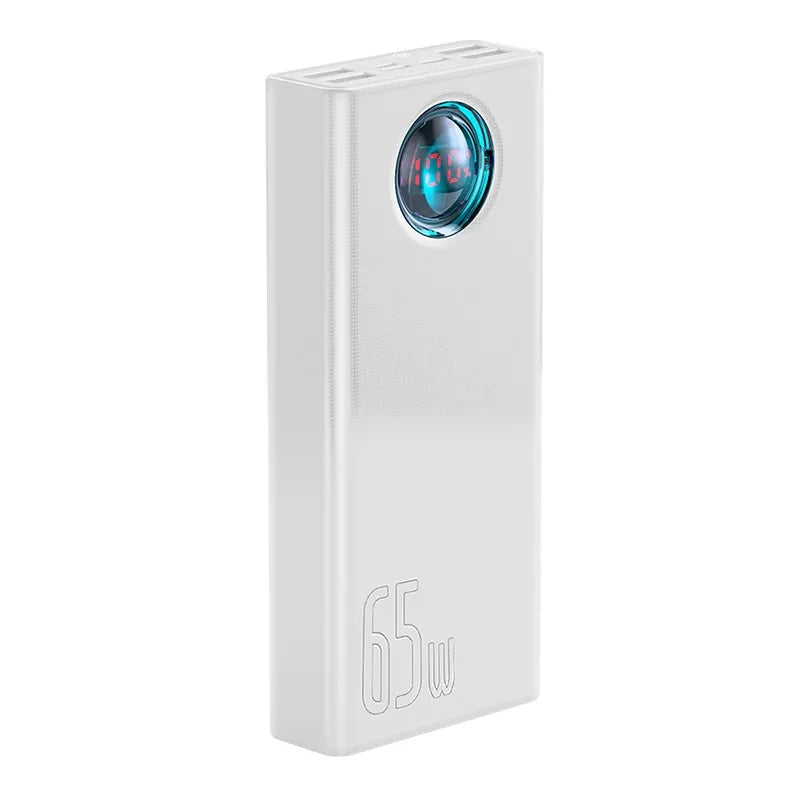 Powerbank Baseus Amblight 30000mAh, 4xUSB, USB-C, 65W (hvid)