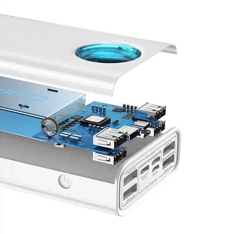 Powerbank Baseus Amblight 30000mAh, 4xUSB, USB-C, 65W (hvid)