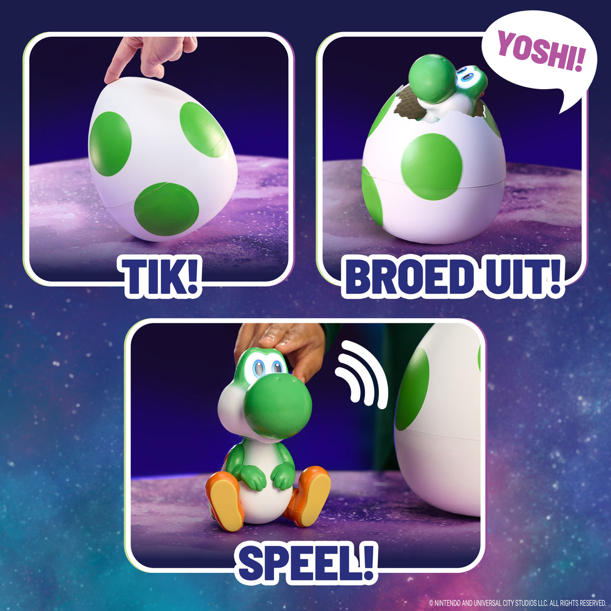 Super Mario Galaxy Movie, Hatchin' Yoshi Interactive Egg and Action Figure with Sounds, Ages 4 & Up, Batteries Included